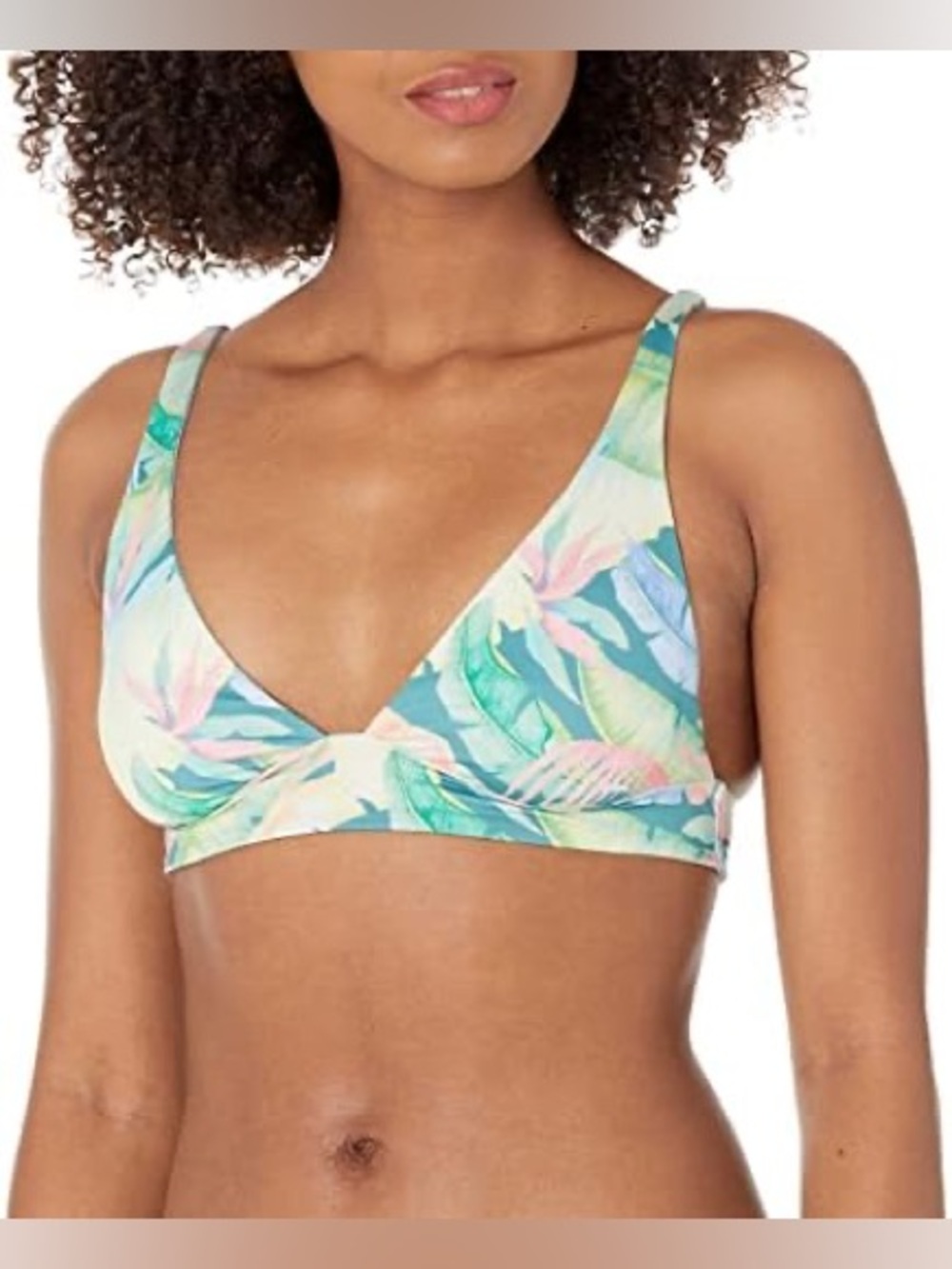Billabong Sweet Tropics Reversible Plunge Bikini Top Size XXL - Tropical Floral